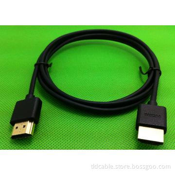 Black PVC Molding Slim Cable With Ethernet